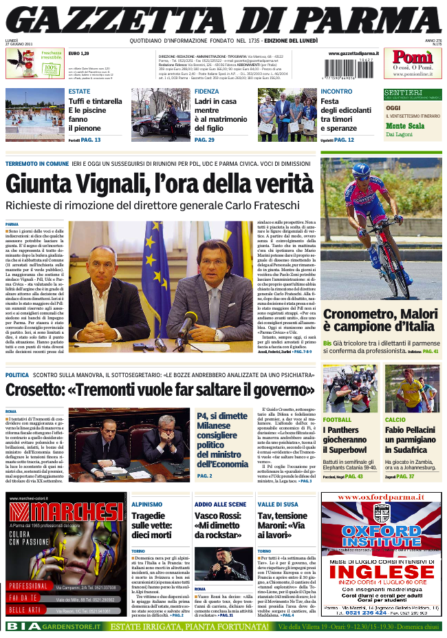 Le prime pagine di oggi Il Post