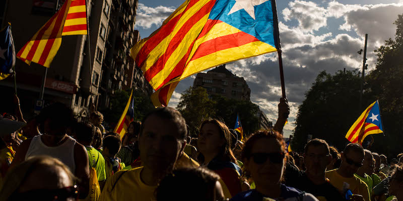 Manifestazione pro-indipendenza della Catalogna a Barcellona. Foto: David Ramos/Getty Images.