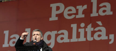 Nicky Vendola addresses supporters during a campaign rally in view of the March 28-29 regional elections in Rome, Saturday, March 13, 2010. (AP Photo/Gregorio Borgia)
Only Italy