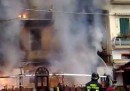 Il video dell'incendio al Big Ben di Sanremo