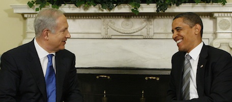 President Barack Obama meets with Israeli Prime Minister Benjamin Netanyahu, Monday, May 18, 2009, in the Oval Office of the White House in Washington. (AP Photo/Charles Dharapak)