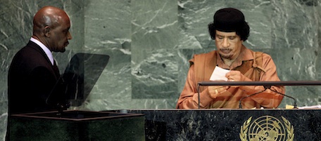 addresses the 64th session of the United Nations General Assembly, Wednesday, Sept. 23, 2009. (AP Photo/Richard Drew)