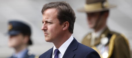 British Prime Minister David Cameron looks on during a National Service to mark the 65th anniversary of Victory over Japan at the Cenotaph in London, Sunday, Aug. 15, 2010. (AP Photo/Sang Tan)
