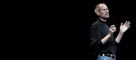Apple chief executive Steve Jobs introduces the iPhone 4 during the keynote address at the Apple Worldwide Developers Conference in San Francisco on June 7, 2010. Jobs showed off the next-generation iPhone that features the ability to shoot and edit high-definition quality video and a crisp higher-resolution screen. AFP PHOTO/Ryan Anson (Photo credit should read Ryan Anson/AFP/Getty Images)