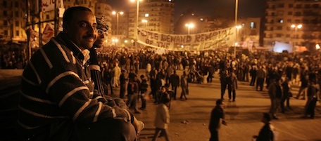 in Tahrir Square on February 4, 2011 in Cairo, Egypt. Anti-government protesters have called today 'The day of departure'. Thousands have again gathered in Tahrir Square calling for Egyptian President Hosni Mubarak to step down.