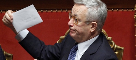 Â© Mauro Scrobogna / LaPresse
15-07-2010 Roma
Politica
Senato - manovra finanziaria- voto fiducia
Nella foto: il Ministro dell'Economia Giulio Tremonti
Â© Mauro Scrobogna / LaPresse
15-07-2010 Rome
Politics
Senate - finance bill - vote of confidence
In the picture: Minister of Economy Giulio Tremonti