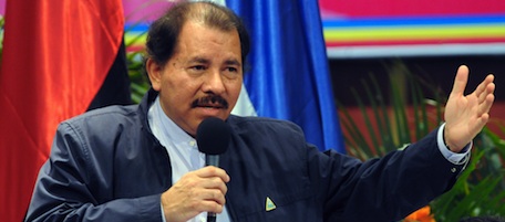 Nicaragua's President Daniel Ortega delivers a speech on November 04, 2008, in Managua, announcing the cession of micro-credits to 1,350 poor families to repair their houses as part of the social program "A better home". During his speech, Ortega expressed his sympathies for Democratic candidate Senator Barack Obama, who is now vying for the US presidency with Republican Senator John McCain. AFP PHOTO/Miguel Alvarez (Photo credit should read MIGUEL ALVAREZ/AFP/Getty Images)