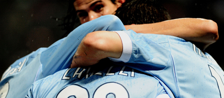 Napoli's Argentinian forward Ezequiel Ivan Lavezzi (C) celebrates after scoring against Parma during their Serie A football match at Tardini stadium in Parma on March 13, 2011. AFP PHOTO / TIZIANA FABI (Photo credit should read TIZIANA FABI/AFP/Getty Images)