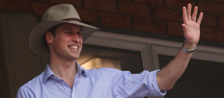 TOOWOOMBA, AUSTRALIA - MARCH 20: HRH Prince waves to residents at Toomoomba showgrounds while wearing an Akubra hat which is an Iconic Australia hat on March 20, 2011 in Toowoomba, Australia. His Royal Highness is in Queensland on a two day visit to tour regions devastated by the recent floods and Hurricane Yasi before he heads to Victoria on Monday, to tour flood-affected regions of the state. His trip to Australia followed a two day visit to New Zealand where he attended a national Christchurch Earthquake memorial service and visited families who lost loved ones at the Pike River Mine in Greymouth. (Photo by Chris Hyde/Getty Images) *** Local Caption *** Prince William