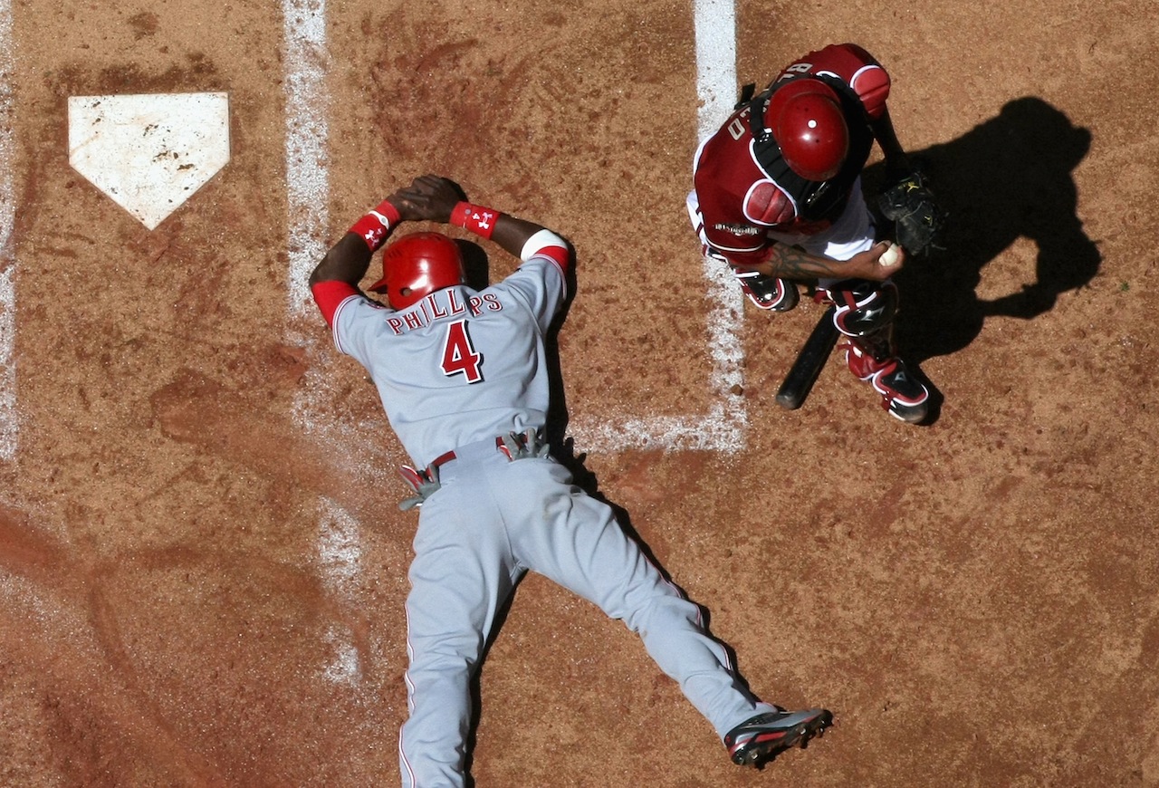 Giocatori dei Cincinnati Reds durante una partita della Major League di baseball a Phoenix, Arizona. (Getty Images)