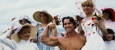 Picture taken 19th May 1977 of American actor Arnold Schwarzenegger during the 38th Cannes film festival. The actor presented Pumping Iron, a documentary which spreads his fame beyond bodybuilding circles. Arnold Schwarzenegger was born 30th June 1947 in the small isolated village of Graz, Austria. Now, he is chairman of the Inner-City Games Foundation, this program covers 10 city's and is continuing to grow. He poses 21th June 2003, new threat to beleaguered California governor. AFP PHOTO (Photo credit should read -/AFP/Getty Images)