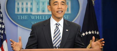 US President Barack Obama makes a statement on his birth certificate at the White House in Washington, DC, on April 27, 2011. Obama said Wednesday he was bemused over conspiracy theories over his birthplace, and said the media's obsession with the "sideshow" issue was a distraction in a "serious time." Obama's 2008 presidential campaign had previously released a shorter regular birth certificate issued by Hawaii authorities after conservative critics and pundits fanned rumors that he was not American born.The version released by the White House on Wednesday was a copy of a long-form, original document made at the time of his birth and kept since in official records in Obama's native state.The document lists Obama's birthplace and birthdate as "Honolulu, Oahu, Hawaii" on August 4, 1961 at 7:24 pm. According to the US Constitution, presidents and vice presidents must be natural born citizens of the United States. AFP Photo/Jewel Samad (Photo credit should read JEWEL SAMAD/AFP/Getty Images)