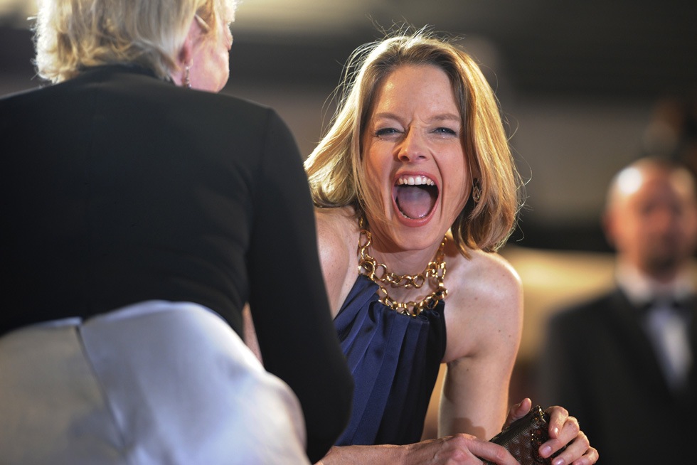 Jodie Foster, attrice e regista, prima della proiezione di "Melancholia" di Lars von Trier. Ieri la Foster ha presentato The Beaver, un film con Mel Gibson fuori concorso. (ANNE-CHRISTINE POUJOULAT/AFP/Getty Images)