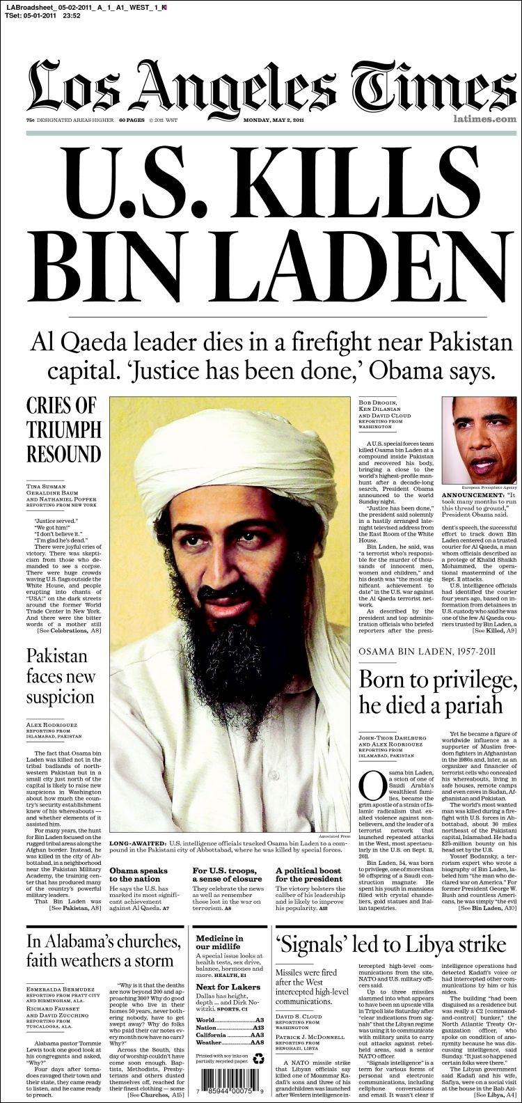 AP vuole le foto di bin Laden morto