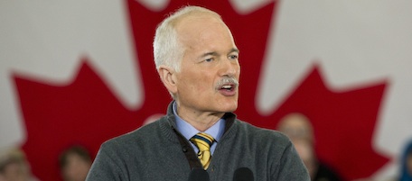 NDP Leader Jack Layton delivers a speech during a campaign rally Monday, April 4, 2011 in London, Ont. (AP Photo/The Canadian Press, Paul Chiasson)