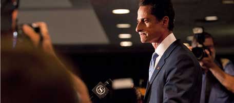 NEW YORK, NY - JUNE 06: Rep. Anthony Weiner (D-NY) admits to sending a lewd Twitter photo of himself to a woman and then lying about it during a press conference at the Sheraton Hotel on 7th Avenue on June 6, 2011 in New York City. Weiner said he had not met any of the women in person but had numerous sexual relationships online while married. (Photo by Andrew Burton/Getty Images)