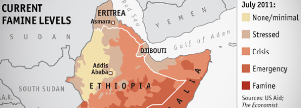 La mappa della carestia in Somalia