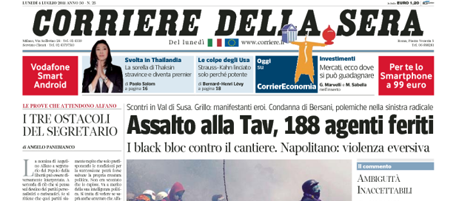 Le prime pagine di lunedì 4 luglio 2011
