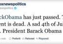 Fox News annuncia su Twitter la morte di Obama