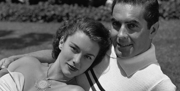 Actor Tyrone Power, right, and actress Linda Christian relax in Hollywood July 1948 before they left for Europe. Power is going to play a role in "Prince of Foxes" which Henry King will direct for 20th Century Fox in Italy. (AP Photo)