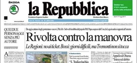 Le prime pagine di domenica 17 luglio 2011