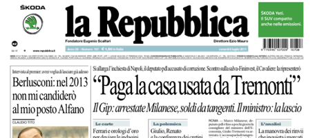 Le prime pagine di venerdì 8 luglio 2011