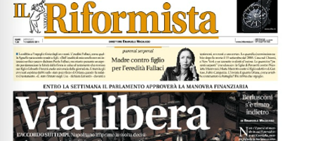 Le prime pagine di mercoledì 13 luglio 2011