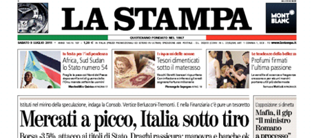 Le prime pagine di sabato 9 luglio 2011
