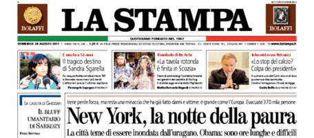 Le prime pagine di domenica 28 agosto 2011