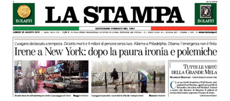 Le prime pagine di lunedì 29 agosto 2011