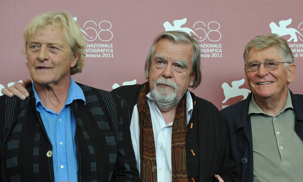 Rutger Hauer, Michael Lonsdale ed Ermanno Olmi di "Il villaggio di cartone" (ALBERTO PIZZOLI/AFP/Getty Images)