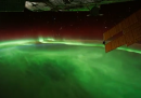 L'aurora boreale vista dallo spazio