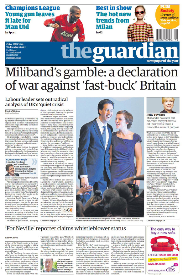 I giornali inglesi di mercoledì