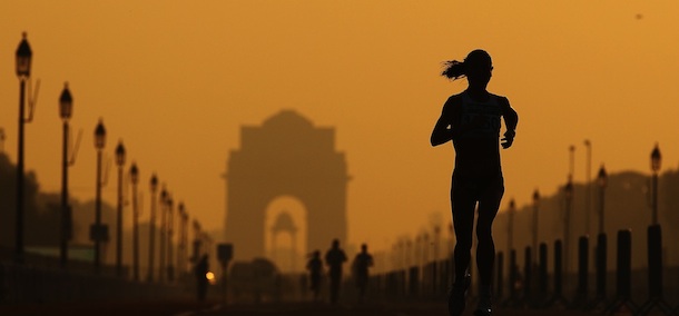 XXX of ZZZ competes in the (EVENT) at Vijay Chowk during day eleven of the Delhi 2010 Commonwealth Games on October 14, 2010 in Delhi, India.
