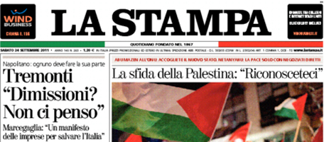 Le prime pagine di sabato 24 settembre 2011