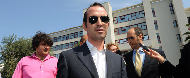 Photo taken on 11 September 2009 of Italian businessman Giacomo Tarantini. Tarantini, who allegedly introduced a call girl to Silvio Berlusconi, adding to the scandals surrounding the Italian prime minister, was arrested on September 18, 2009 for drug-trafficking, a prosecutor said.Tarantini was arrested at the airport at Bari, capital of the southeastern Puglia region.
AFP PHOTO/A.G. (Photo credit should read A.G./AFP/Getty Images)
