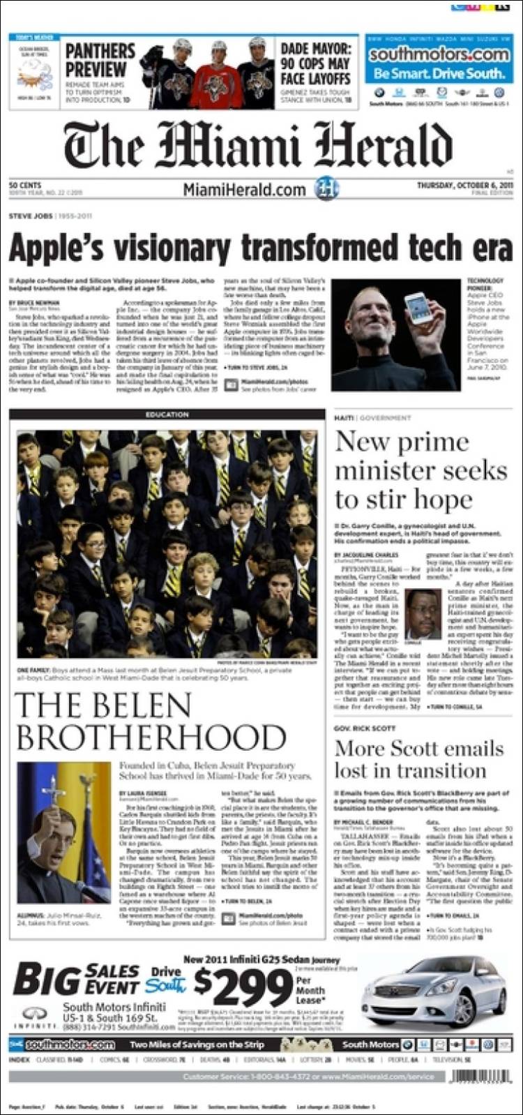 Le prime pagine di tutto il mondo sulla morte di Steve Jobs Il Post