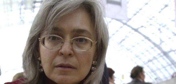 Russian human rights advocate, journalist and author Anna Politkovskaya presents her book titled &#8220;In Putin&#8217;s Russia&#8221; 17 March 2005 at the book fair in Leipzig, eastern Germany. Until 20 March 2005, more than 2000 exhibitors from 30 countries will present new publications. AFP PHOTO DDP/JENS SCHLUETER GERMANY OUT (Photo credit should read JENS SCHLUETER/AFP/Getty Images)
