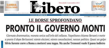 Le prime pagine di mercoledì 2 novembre 2011