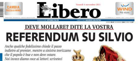 Le prime pagine di venerdì 4 novembre 2011