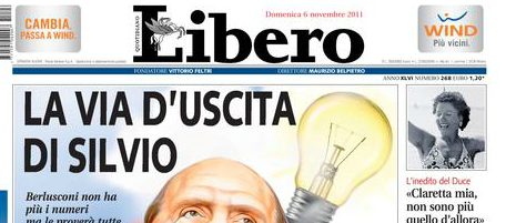 Le prime pagine di domenica 6 novembre 2011