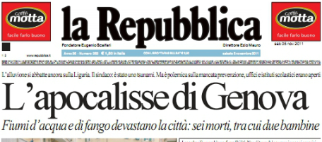 Le prime pagine di sabato 5 novembre 2011