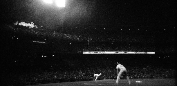 ST LOUIS, MO &#8211; OCTOBER 20: (EDITORS NOTE: Image has been shot in black and white. Color version not available.) A general view during Game Two of the MLB World Series between the St. Louis Cardinals and the Texas Rangers at Busch Stadium on October 20, 2011 in St Louis, Missouri. The Cardinals won the World Series in seven games after being down three games to two games, and down to their last strike twice in game six. (Photo by Ezra Shaw/Getty Images)
