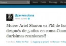 Ariel Sharon non è morto, Javier Solana fa una brutta figura