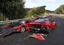 Le foto dell'incidente delle Ferrari in Giappone 