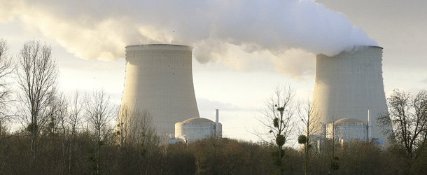 Picture of the French nuclear plant taken in Nogent-sur-Seine on December 5, 2011 after Greenpeace activists managed to sneak into the plant in what they said was a bid to highlight the dangers of atomic energy. In a statement, Greenpeace said some members had entered the nuclear site at Nogent-sur-Seine, 95 kilometres (60 miles) southeast of Paris, to &#8220;spread the message that there is no such thing as safe nuclear power.&#8221; AFP PHOTO /FRANCOIS NASCIMBENI (Photo credit should read FRANCOIS NASCIMBENI/AFP/Getty Images)
