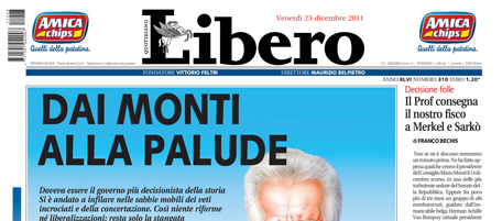 Le prime pagine di venerdì 23 dicembre 2011