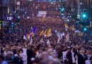 La protesta dei baschi a Bilbao