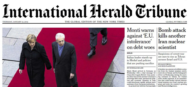 I giornali inglesi di giovedì 12 gennaio