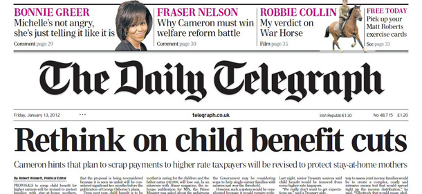 I giornali inglesi di venerdì 13 gennaio